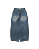 Brush Washed Denim Wide Pants