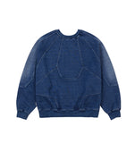 Paneled Denim Sweatshirt