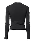Asymmetrical Draped Mock Neck