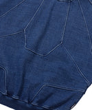 Paneled Denim Sweatshirt