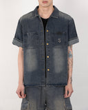 [MADE] Pocket Logo Denim Short Sleeve Shirt