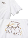 BUNNY CAT Embroidery Short Sleeve Tee