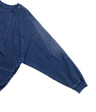 Paneled Denim Sweatshirt