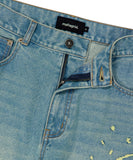 EMB SPLATTER DENIM PANT