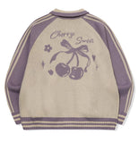 [2-WAY] Sweet Cherry Knit Zip-Up