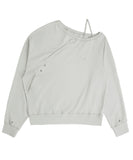 Twisted Button-Up Sweatshirt