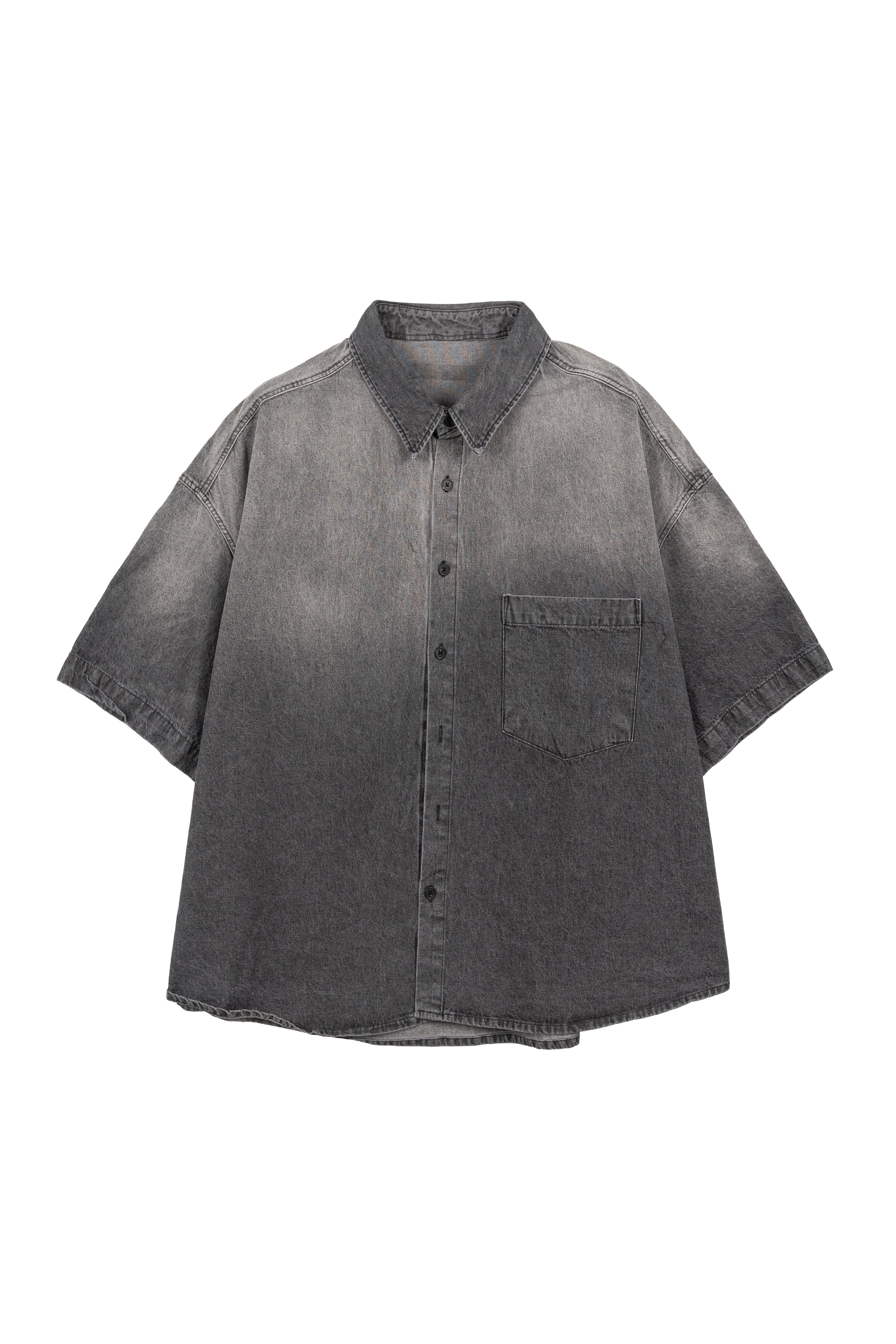 【oan】Grion Gradation Denim Shirt oan (オアン) - グリオングラデーションデニムシャツ / Grion