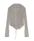 Ruffled Drape Angora Cardigan