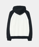DOODLE HEART RAGLAN SWEAT ZIP UP HOODIE