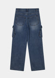 SLANT CARGO DENIM PANTS