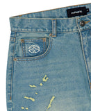 EMB SPLATTER DENIM PANT
