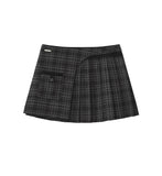 Pocket layered check skirt