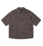 Paneled Zip-Up Shirt