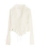 Ruffled Drape Angora Cardigan