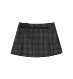 Pocket layered check skirt