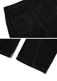 Curved Wide Denim Pants