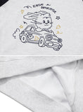 Drive Bunny Raglan Embroidered Hoodie