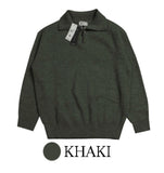 Thick hachi half-open knit zip-up