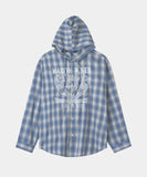 DOODLE HEART CHECK HOOD SHIRTS