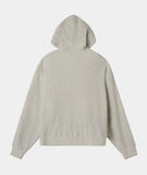 DOODLE HEART WAFFLE ZIP UP HOODIE