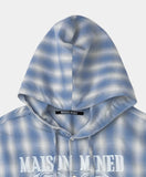 DOODLE HEART CHECK HOOD SHIRTS
