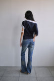 OFF-SHOULDER SHIRT LAYERED UNBALANCED T-SHIRT