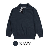 Thick hachi half-open knit zip-up