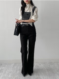 Center Crease Semi Bootcut Denim Pants