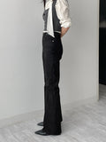 Center Crease Semi Bootcut Denim Pants