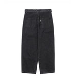 Asymmetric Washed Denim Pants