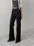 Center Crease Semi Bootcut Denim Pants