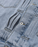 [AG] Pleated Wide Denim Jacket