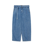 Asymmetric Washed Denim Pants