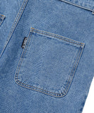 Asymmetric Washed Denim Pants