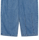 Asymmetric Washed Denim Pants