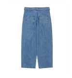 Asymmetric Washed Denim Pants