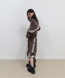 Side Fur Trim Sweatpants