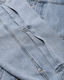 [AG] Pleated Wide Denim Jacket