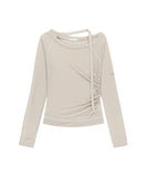 Asym Shoulder Scarf Long Sleeve