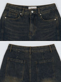 Kale Salt Washing Brushed Balloon Denim Pants