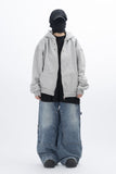 Eyelet Fleece Hooded Zip Up
