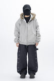Lenore Raccoon Fur Fleece Hooded Zip-Up