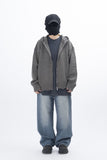 Iber Damage Knit Hooded Full Zip-Up