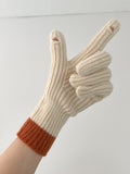 Mongle Knit Finger Touch Gloves