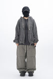 Olide Pigment Dyed Embroidery Hooded Zip-Up