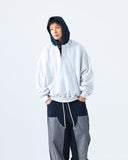 Ripstop Nylon Mixed Sweat Hoodie