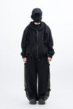 Huile Incision Hooded Zip-Up