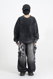 Kiren Check Skirt Layered Denim
