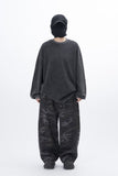 Cell Stone Washed Waffle Long Sleeve T-Shirt