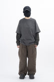Eco Knee Incision Curved Wide Pants